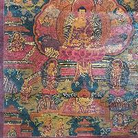 Buddhist Tibetan Thangka Of Buddha Life Story, [hand Painted], [antique]