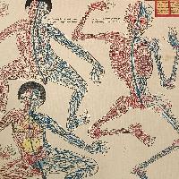 Buddhist Tibetan Thangka Of Medical Thangka, [hand Painted]