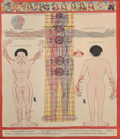 Buddhist Tibetan Thangka Of Medical Thangka, [hand Painted]