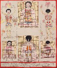 Buddhist Tibetan Thangka Of Medical Thangka, [hand Painted]