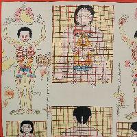 Buddhist Tibetan Thangka Of Medical Thangka, [hand Painted]