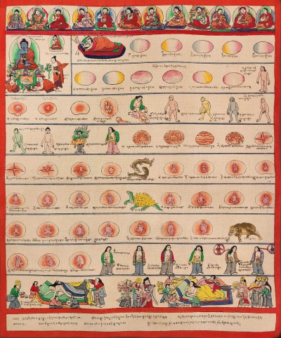 Buddhist Tibetan Thangka Of Medical Thangka, [hand Painted]
