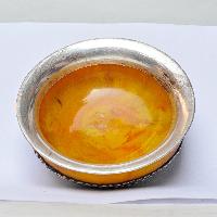Silver Cup With Emitted [amber] Offering Bowls, [silver Carving], Offering Bowls