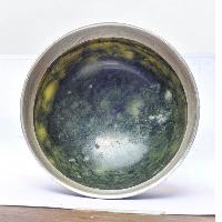 Silver Cup With Emitted [amber] Wine Glass [jade Stone], [silver Carving], Metal Stone Setting