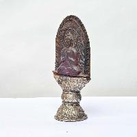 Buddhist Vairochana Buddha Carved Stamp [tibetan Seal], [amber], [silver Plated],metal Stone Setting