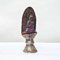 Buddhist Vairochana Buddha Carved Stamp [tibetan Seal], [amber], [silver Plated],metal Stone Setting
