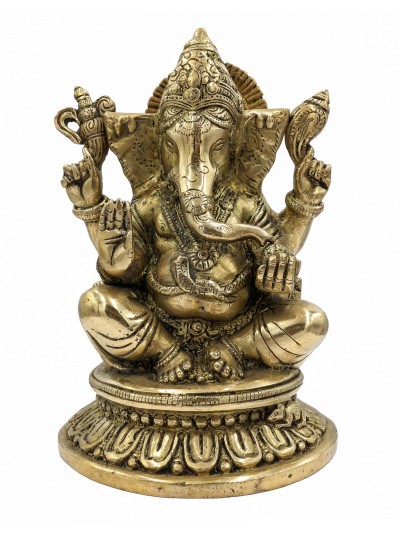 Buddhist Statue Of Ganesh, [sand Casting], Glossy Finishing