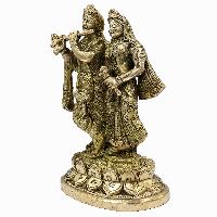 Nepali Statue Of Radha And Krishna, [sand Casting], Glossy Finishing