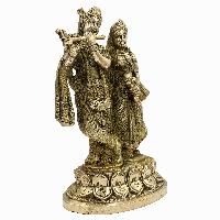 Nepali Statue Of Radha And Krishna, [sand Casting], Glossy Finishing