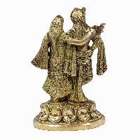 Nepali Statue Of Radha And Krishna, [sand Casting], Glossy Finishing