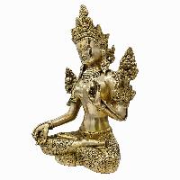 Buddhist Statue Of White Tara, [sand Casting], Glossy Finishing