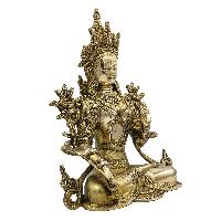 Buddhist Statue Of White Tara, [sand Casting], Glossy Finishing