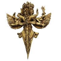 Buddhist Handmade Statue Of Phurba, [sand Casting], Vajrakilaya - Dorje Phurba With Consort [shakti], Yab-yum