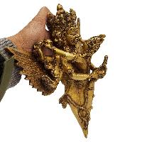 Buddhist Handmade Statue Of Phurba, [sand Casting], Vajrakilaya - Dorje Phurba With Consort [shakti], Yab-yum