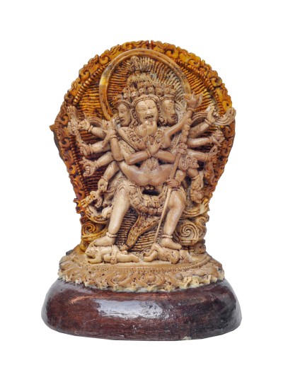 Tibetan Hand Carved Animal Bone Stamp [tibetan Seal] With Chakrasamvara Carved, [remakable]