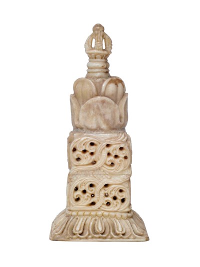 Tibetan Hand Carved Animal Bone Stamp [tibetan Seal] With Dorje Carved