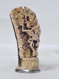 Tibetan Hand Carved Animal Bone Stamp [tibetan Seal] With Citipati Carved, [remakable]