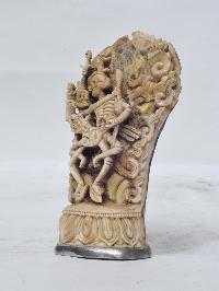 Tibetan Hand Carved Animal Bone Stamp [tibetan Seal] With Citipati Carved, [remakable]