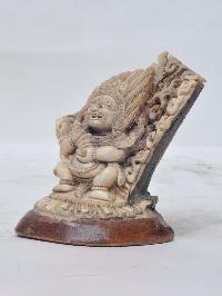 Tibetan Hand Carved Animal Bone Stamp [tibetan Seal] With Mahakala 2 Arms Carved