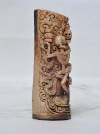Tibetan Hand Carved Animal Bone Stamp [tibetan Seal] With Citipati Carved