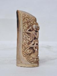 Tibetan Hand Carved Animal Bone Stamp [tibetan Seal] With Citipati Carved