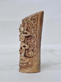 Tibetan Hand Carved Animal Bone Stamp [tibetan Seal] With Citipati Carved