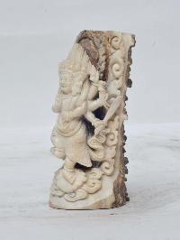 Tibetan Hand Carved Animal Bone Stamp [tibetan Seal] With Akash Bhairav Carved