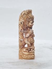 Tibetan Hand Carved Animal Bone Stamp [tibetan Seal] With Mahakala Panjaranatha Carved