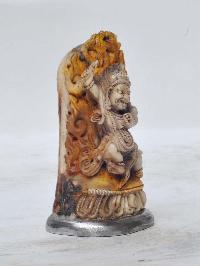 Tibetan Hand Carved Animal Bone Stamp [tibetan Seal] With Vajrapani [chana Dorje], [chana Dorje] Carved, [remakable]