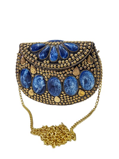 Nepali Handmade Big Ladies Bag With [stone Setting], [metal]