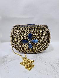Nepali Handmade Big Ladies Bag With [stone Setting], [metal]