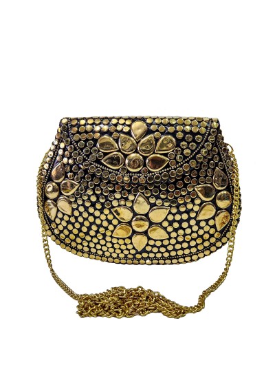 Nepali Handmade Big Ladies Bag With [stone Setting], [metal]