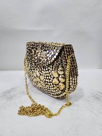 Nepali Handmade Big Ladies Bag With [stone Setting], [metal]