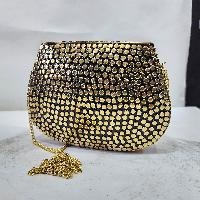 Nepali Handmade Big Ladies Bag With [stone Setting], [metal]
