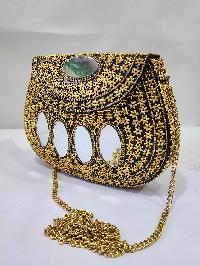 Nepali Handmade Big Ladies Bag With [stone Setting], [metal]