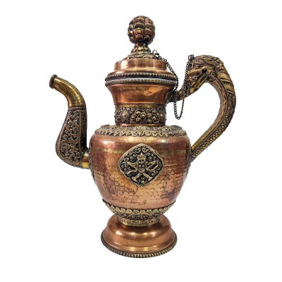 Tibetan Tea And Water Offering Vessel Water Pot, [antique Finishing]