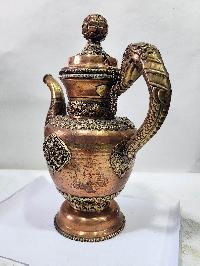 Tibetan Tea And Water Offering Vessel Water Pot, [antique Finishing]