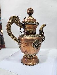 Tibetan Tea And Water Offering Vessel Water Pot, [antique Finishing]