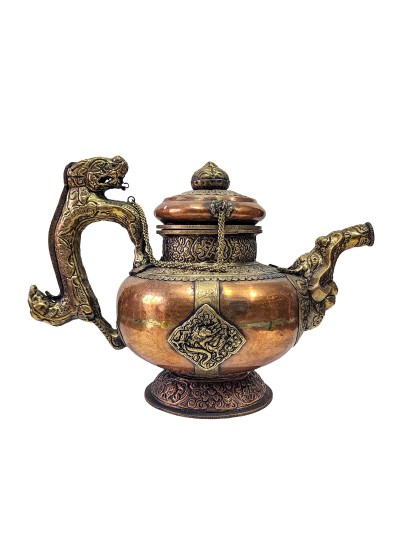 Tibetan Tea And Water Offering Vessel Water Pot, [antique Finishing]