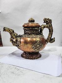 Tibetan Tea And Water Offering Vessel Water Pot, [antique Finishing]