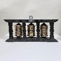 Wall Prayer Wheel With Mantra Inside, [with Carved Mantra], Wall Mountable, Wall Mountable