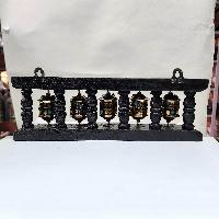 Wall Prayer Wheel With Mantra Inside, With Carved Mantra, [stone Setting], Wall Mountable, Wall Mountable
