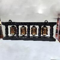Wall Prayer Wheel With Mantra Inside, [with Carved Mantra], Wall Mountable, Wall Mountable