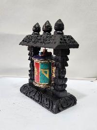 Wall Prayer Wheel With Mantra Inside, With Carved Mantra, [stone Setting], Wall Mountable, Wall Mountable