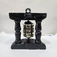 Wall Prayer Wheel With Mantra Inside, With Carved Mantra, [stone Setting], Wall Mountable, Wall Mountable