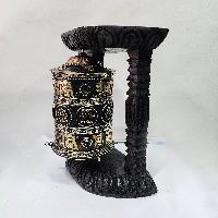 Wall Prayer Wheel With Mantra Inside, [with Carved Mantra],ashtamangala, Wall Mountable, Wall Mountable