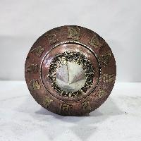 Table Prayer Wheel With Mantra Inside, [with Carved Mantra], Ashtamangala