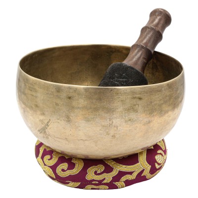 [old], Buddhist [real Antique] Hand Beaten [kopre] Singing Bowl, [select Accessories]