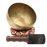 [old], Buddhist [real Antique] Hand Beaten [kopre] Singing Bowl, [select Accessories]