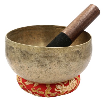 [old], Buddhist [real Antique] Hand Beaten [kopre] Singing Bowl, [select Accessories]